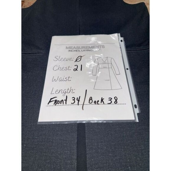 Cabi Women M Drafting Open Front Charcoal Gray Vest Office Siren Goth Preppy Y2K - Picture 8 of 8